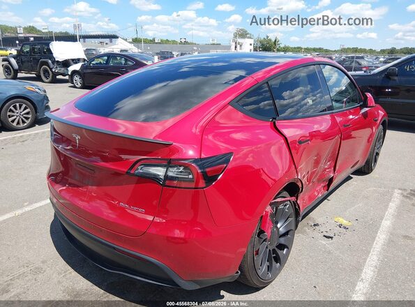 7SAYGDEF3PF624814 2023 TESLA MODEL Y Красный Задняя правая четверть