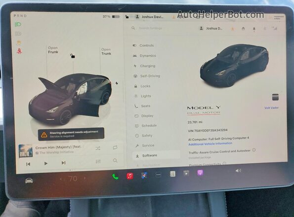 7SAYGDEF3SA343294 2025 TESLA MODEL Black Vista del cuadro de instrumentos