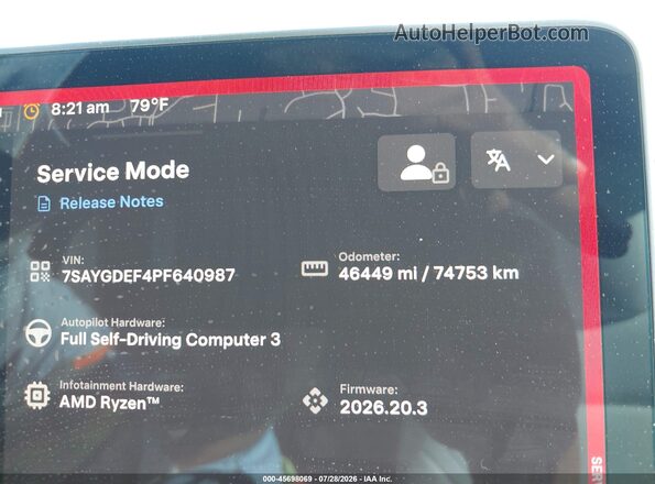7SAYGDEF4PF640987 2023 TESLA MODEL Y Черный Вид задних сидений