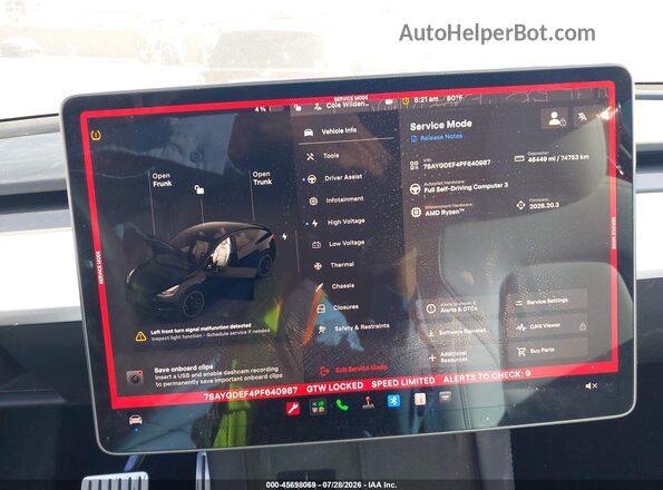 7SAYGDEF4PF640987 2023 TESLA MODEL Y Черный 