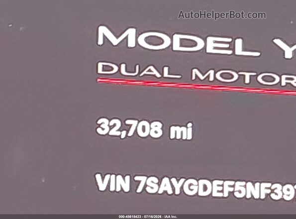 7SAYGDEF5NF397459 2022 TESLA MODEL Y Gray Սալոնի 360 աստիճան տեսք