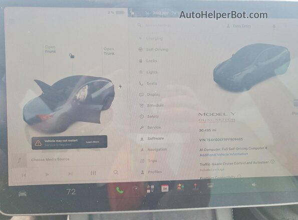 7SAYGDEF5PF909465 2023 TESLA MODEL Gray Սարքավորումների վահանակի տեսք
