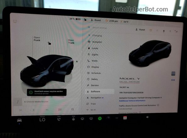 7SAYGDEF5RA330539 2024 TESLA MODEL Charcoal Widok zestawu wskaźników