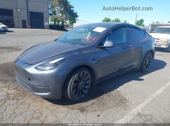 7SAYGDEF7NF346237 2022 TESLA MODEL Y Gray Vista tres cuartos delantera izquierda