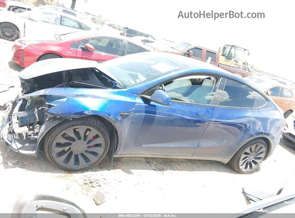 7SAYGDEF7NF529914 2022 TESLA MODEL Y Blue უკანა სალონის ხედი