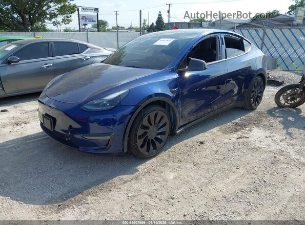 7SAYGDEF7PF667178 2023 TESLA MODEL Y Blue Передня ліва чверть