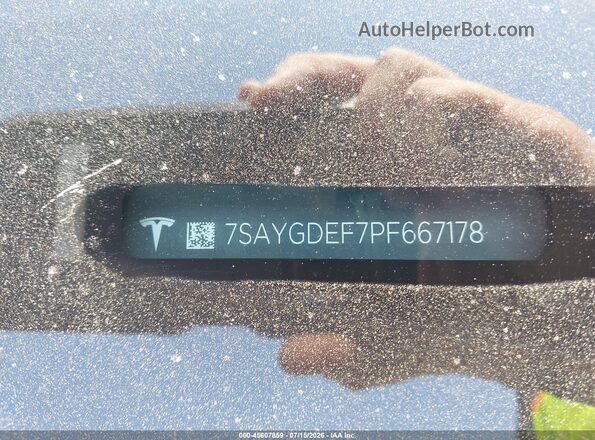 7SAYGDEF7PF667178 2023 TESLA MODEL Y Blue Вид підкапотного простору