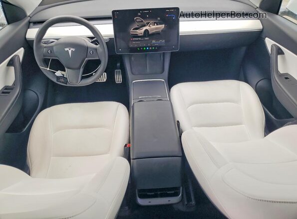 7SAYGDEF8NF489990 2022 TESLA MODEL White წინა პანელის ხედი