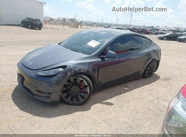 7SAYGDEF8NF546205 2022 TESLA MODEL Y Gray Vista tres cuartos delantera izquierda