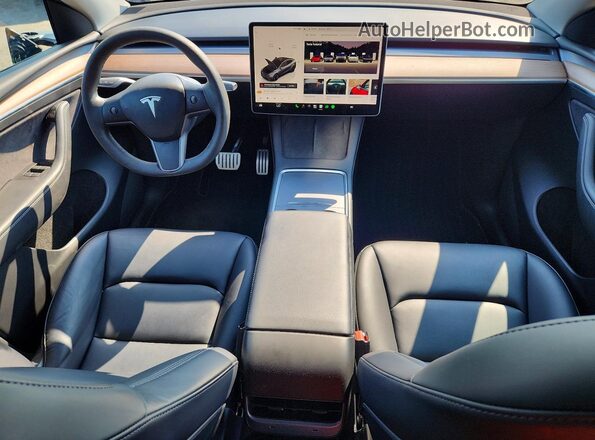 7SAYGDEF8NF546477 2022 TESLA MODEL Gray Вид панелі приладів