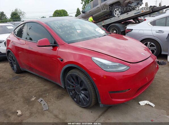 7SAYGDEF8PF848127 2023 TESLA MODEL Y Red ხელსაწყოთა პანელის ხედი