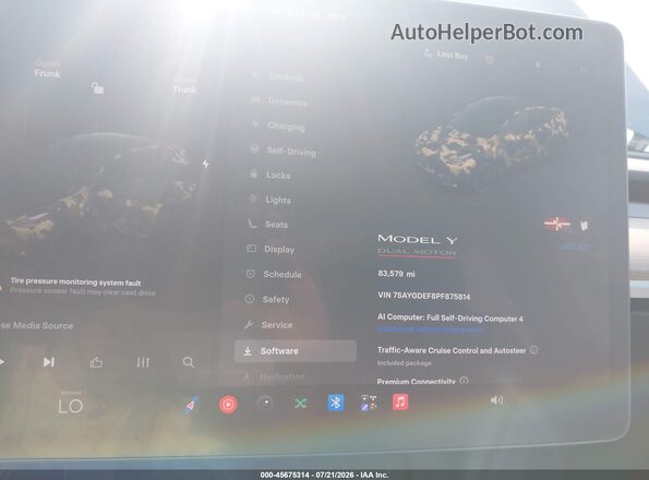 7SAYGDEF8PF875814 2023 TESLA MODEL Y Black უკანა სავარძლების ხედი