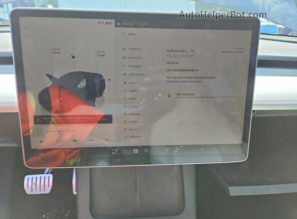 7SAYGDEF8RF039777 2024 TESLA MODEL Black ხელსაწყოთა პანელის ხედი