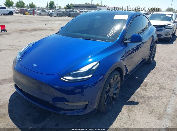 7SAYGDEF8SF232095 2025 TESLA MODEL Y Синий Передняя левая четверть