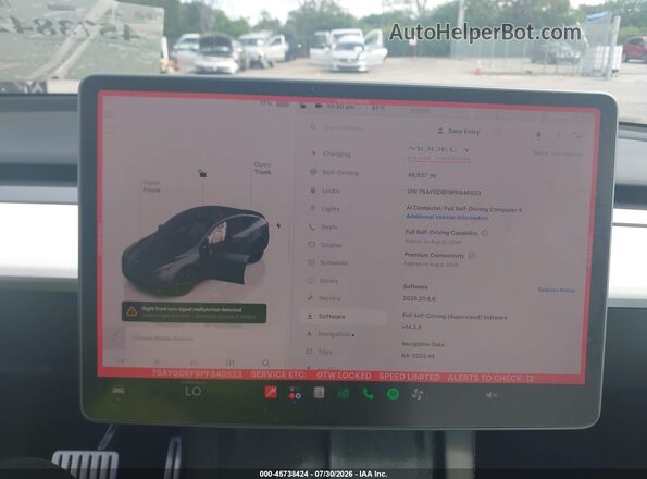 7SAYGDEF9PF840523 2023 TESLA MODEL Y Gray Vista de los asientos traseros
