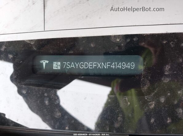 7SAYGDEFXNF414949 2022 TESLA MODEL Y Blue Vista del compartimento del motor