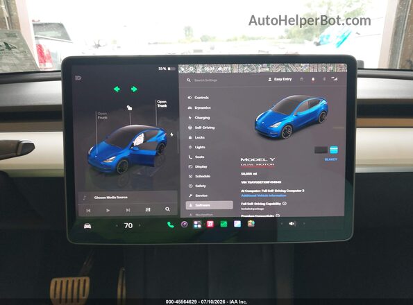 7SAYGDEFXNF414949 2022 TESLA MODEL Y Blue 