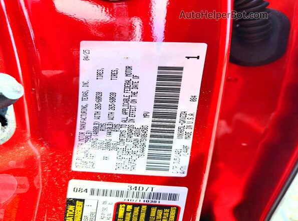 7SVAAABA7SX064503 2025 TOYOTA SEQUOIA Red VIN sticker view