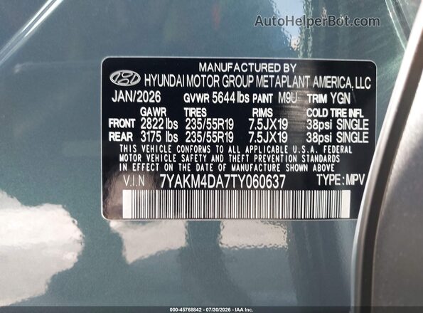 7YAKM4DA7TY060637 2026 HYUNDAI IONIQ 5 Light Blue Widok komory silnika