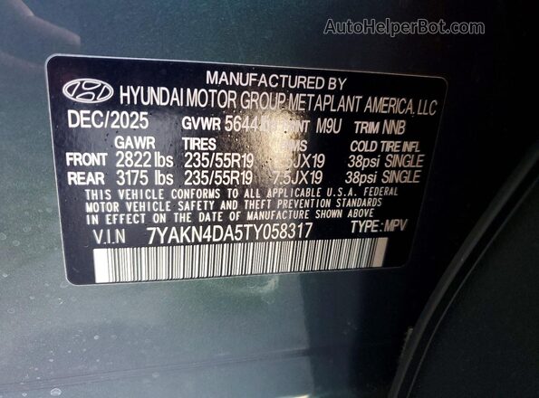 7YAKN4DA5TY058317 2026 HYUNDAI IONIQ Teal Շարժիչի բաժամունքի տեսք