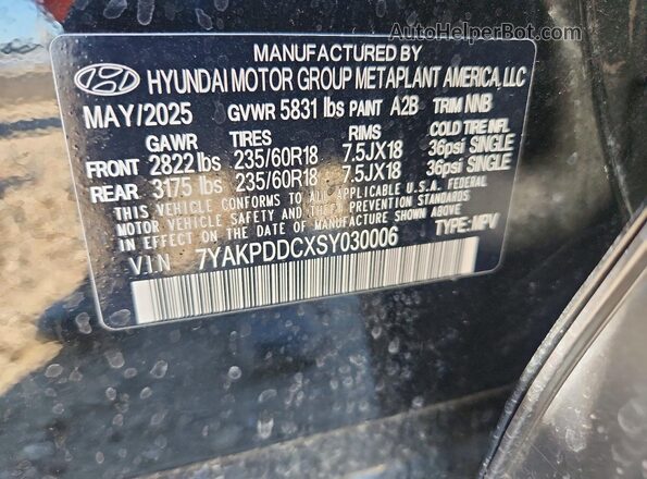 7YAKPDDCXSY030006 2025 HYUNDAI IONIQ Black Սալոնի 360 աստիճան տեսք