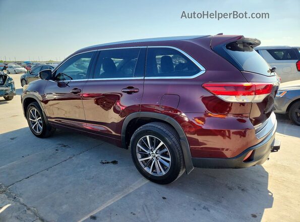 5TDJZRFH9JS847559 2018 TOYOTA HIGHLANDER Burgundy Rear right