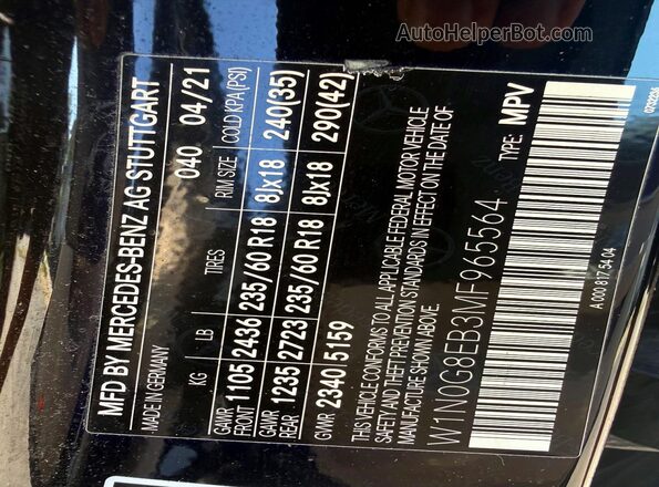 W1N0G8EB3MF965564 2021 MERCEDES-BENZ GLC-CLASS Black Շարժիչի բաժամունքի տեսք