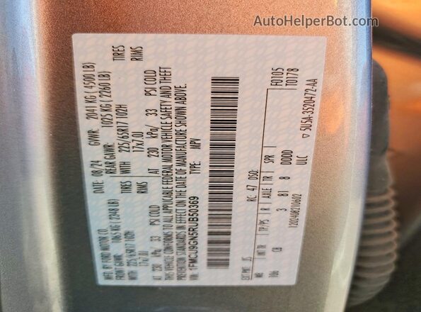1FMCU9GN5RUB50369 2024 FORD ESCAPE Silver Widok wnętrza 360 stopni
