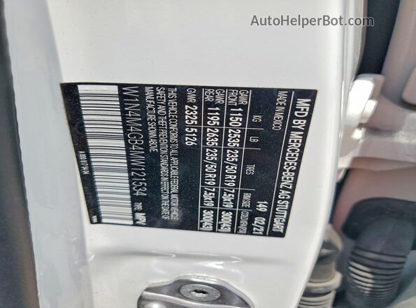 W1N4M4GB4MW121534 2021 MERCEDES-BENZ GLB-CLASS White 360 interior view