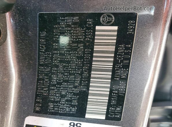 4T1C11BK7RU113010 2024 TOYOTA CAMRY Gray 360 interior view