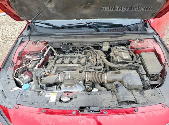 1HGCV1F38KA110007 2019 HONDA ACCORD Red ძრავის განყოფილების ხედი