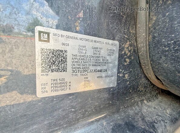 3GTU2PEJ2JG448128 2018 GMC SIERRA Gray Սալոնի հետևի տեսք
