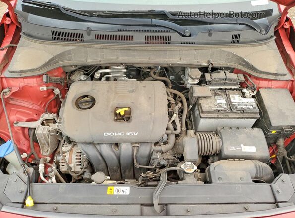 KM8K6CAA2KU325448 2019 HYUNDAI KONA Red VIN კოდის სტიკერის ხედი