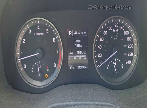 KM8J3CA2XGU213534 2016 HYUNDAI TUCSON Blue Սարքավորումների վահանակի տեսք
