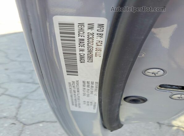 2C3CDZJG5NH206973 2022 DODGE CHALLENGER Gray VIN კოდის სტიკერის ხედი
