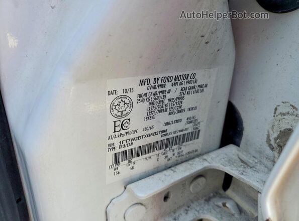 1FT7W2BTXGEB27898 2016 FORD F250 White VIN sticker view