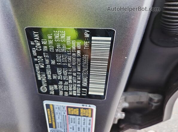 KMUMADTB2NU036689 2022 GENESIS GV70 Gray 
