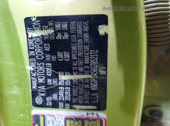 KNDJP3A56G7852172 2016 KIA SOUL Green Vista interior de 360 grados