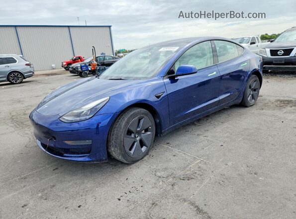 5YJ3E1EA3NF191850 2022 TESLA MODEL Синий Задняя левая четверть