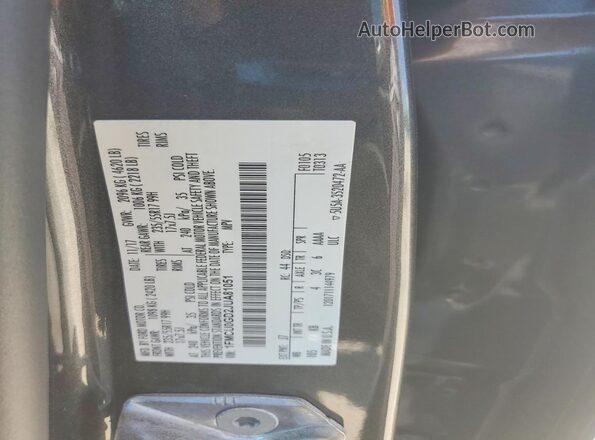 1FMCU0GD2JUA81051 2018 FORD ESCAPE Угольный Панорамный вид салона 360°