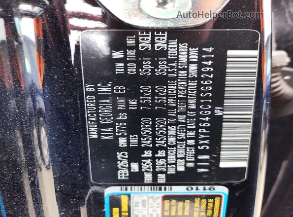 5XYP64GC1SG629414 2025 KIA TELLURIDE Black 360 interior view
