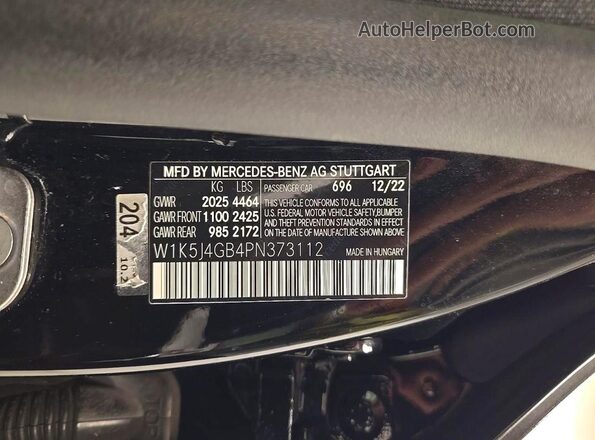 W1K5J4GB4PN373112 2023 MERCEDES-BENZ CLA-CLASS Black უკანა სავარძლების ხედი