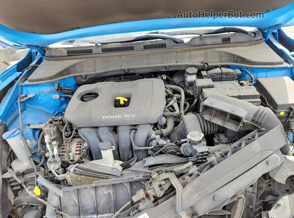 KM8K1CAAXKU287126 2019 HYUNDAI KONA Blue ძრავის განყოფილების ხედი