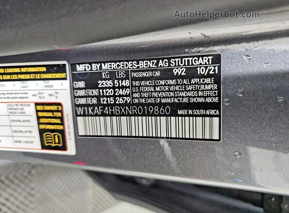 W1KAF4HBXNR019860 2022 MERCEDES-BENZ C Gray Rear seats view