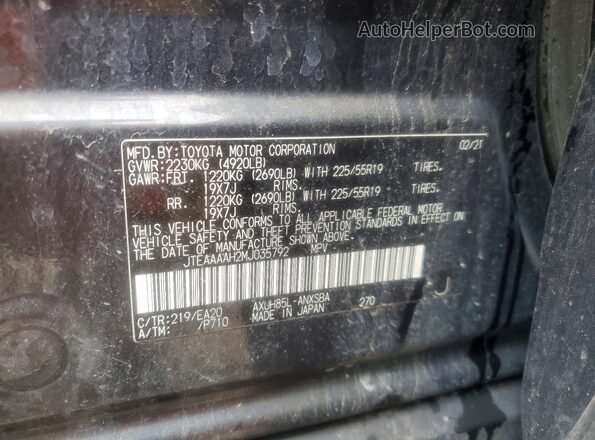 JTEAAAAH2MJ035792 2021 TOYOTA VENZA Black Панорамний вид салону 360°