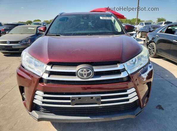 5TDJZRFH9JS847559 2018 TOYOTA HIGHLANDER Burgundy Rear view