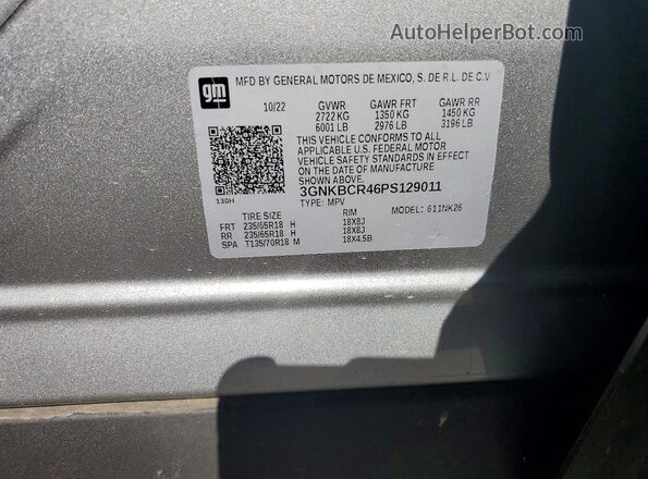 3GNKBCR46PS129011 2023 CHEVROLET BLAZER Silver 360 interior view