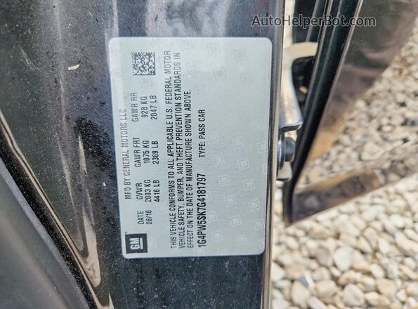 1G4PW5SK7G4181797 2016 BUICK VERANO Black VIN կոդի պիտակի տեսք