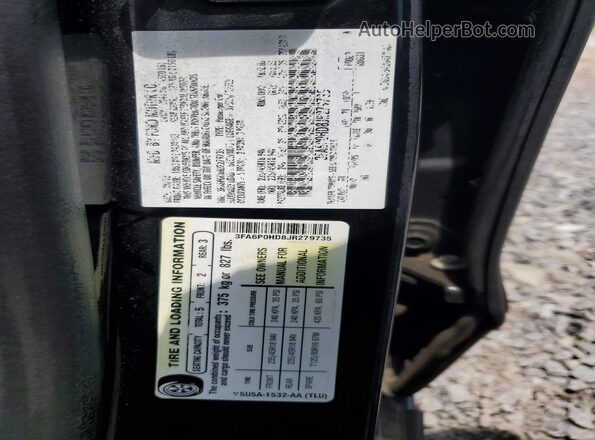 3FA6P0HD8JR279735 2018 FORD FUSION Black VIN კოდის სტიკერის ხედი