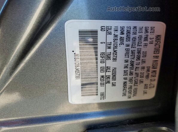JN1BJ1CR6JW257381 2018 NISSAN ROGUE Silver Вид наклейки з VIN-кодом